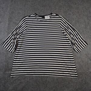 J. Jill Top Womens Extra Large NWT Crew Neck 3/4 Sleeve Striped Wearever Collect